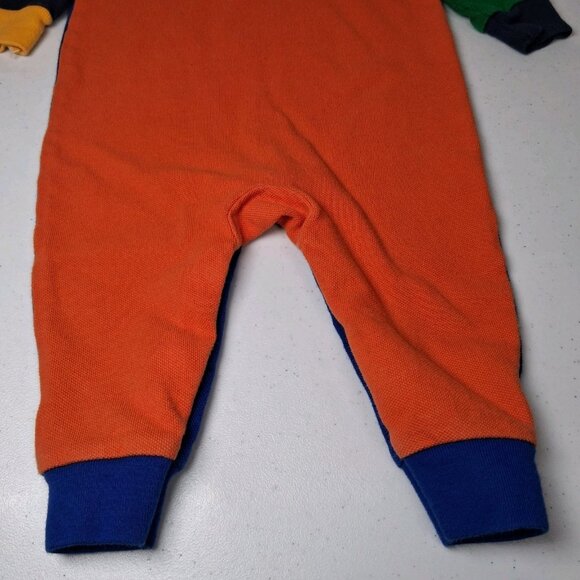 Ralph Lauren Polo Shirt Romper Outfit Baby 9M Rugby Blue Colorblock Preppy - Picture 10 of 16